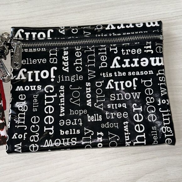 Brighton Red Animal Christmas Print Jingle Triple Pouch Travel Cosmetic Set - Picture 9 of 16